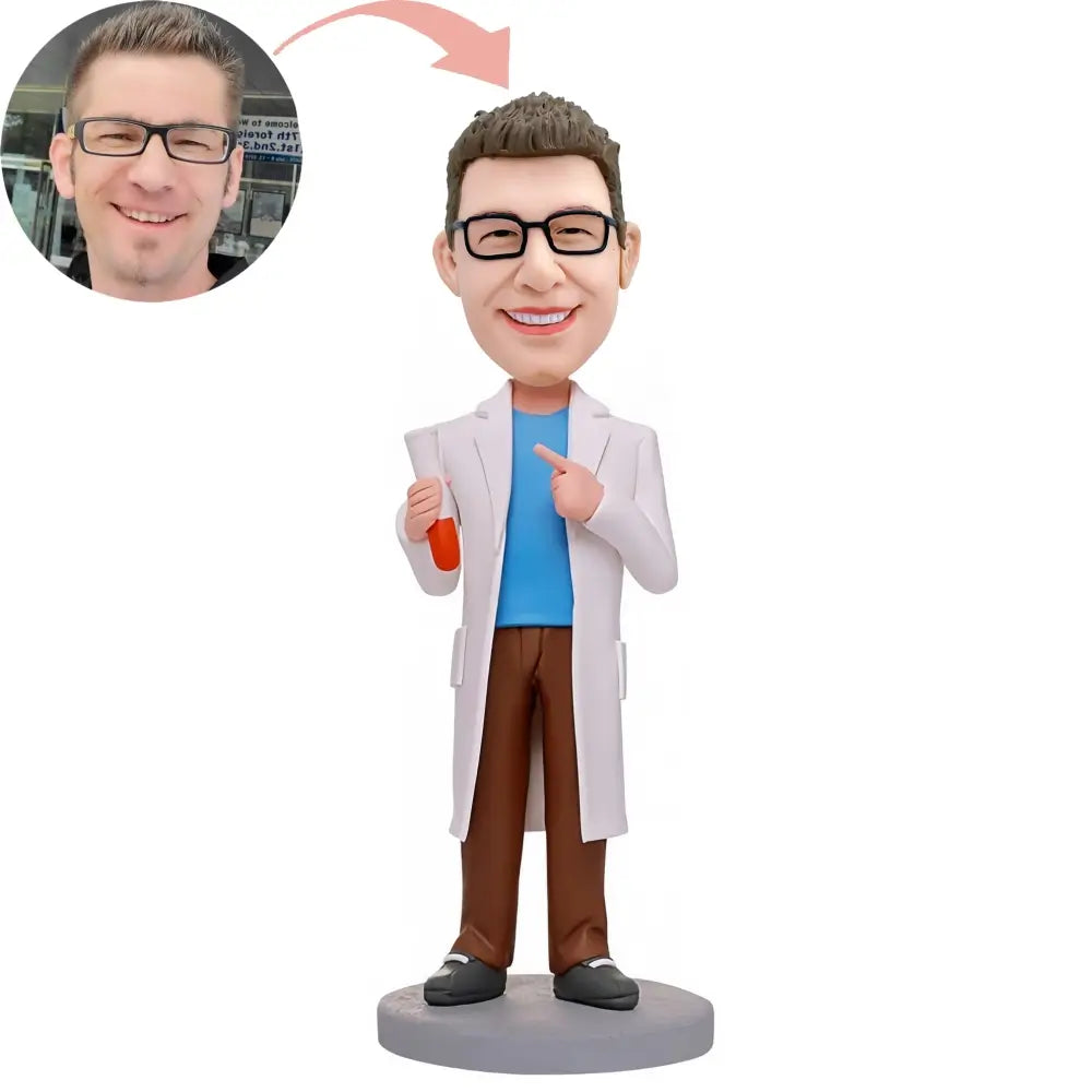 Custom Laboratory Scientist And His Medicament Bobblehead