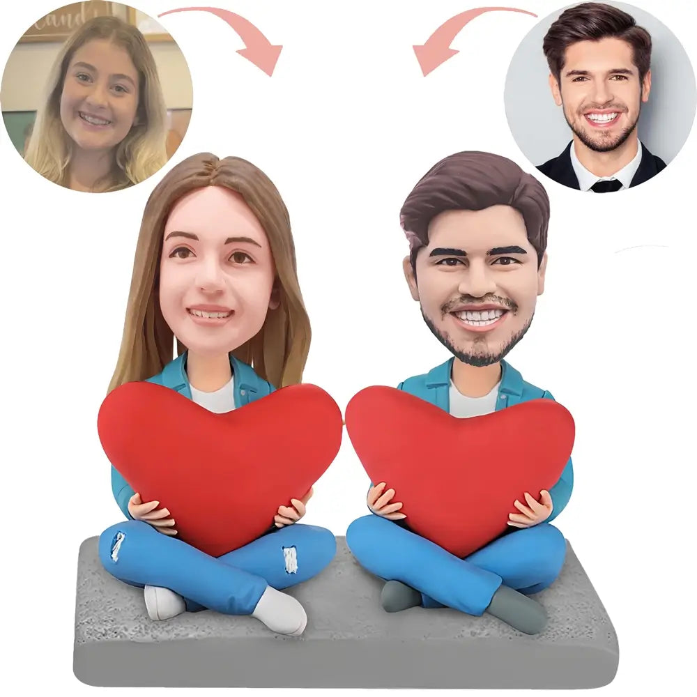 Custom Heart Couple Bobblehead