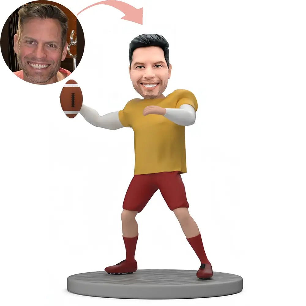 Custom Football Lover Throwing Ball Bobblehead