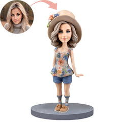 Custom Bobblehead A Well Behaved Woman Wearing Floral Clothes