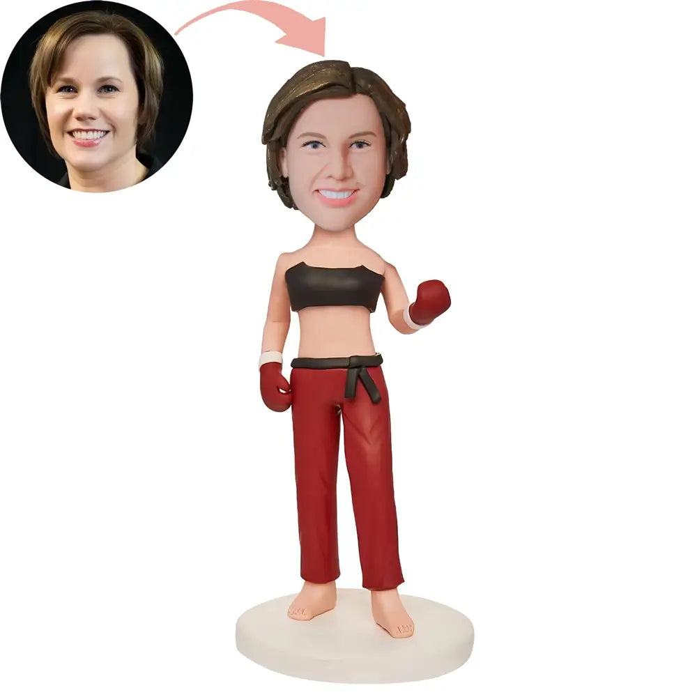 Custom Female Boxing Lover Bobblehead