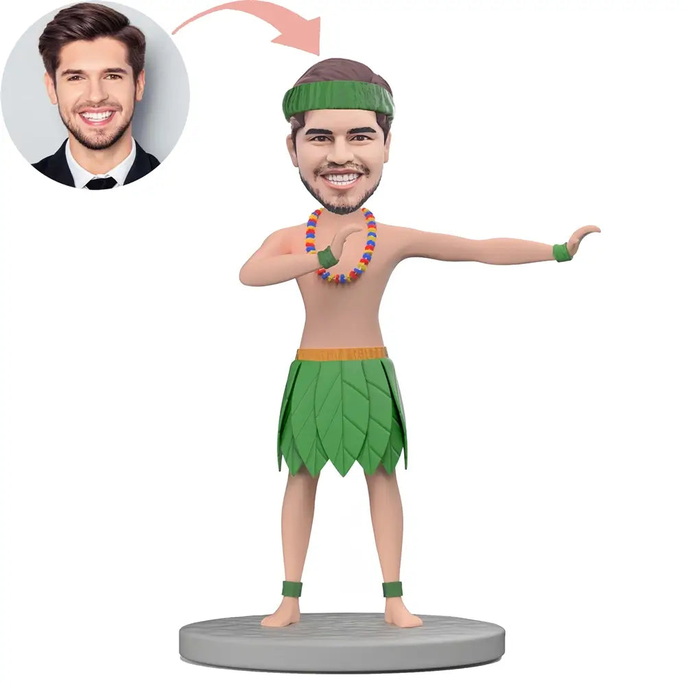 Custom Wearing Green Leaf Dresses Bobblehead