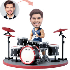 Custom Bobblehead   Musical instrument Drum kit Musician Photo  Drummer Customization