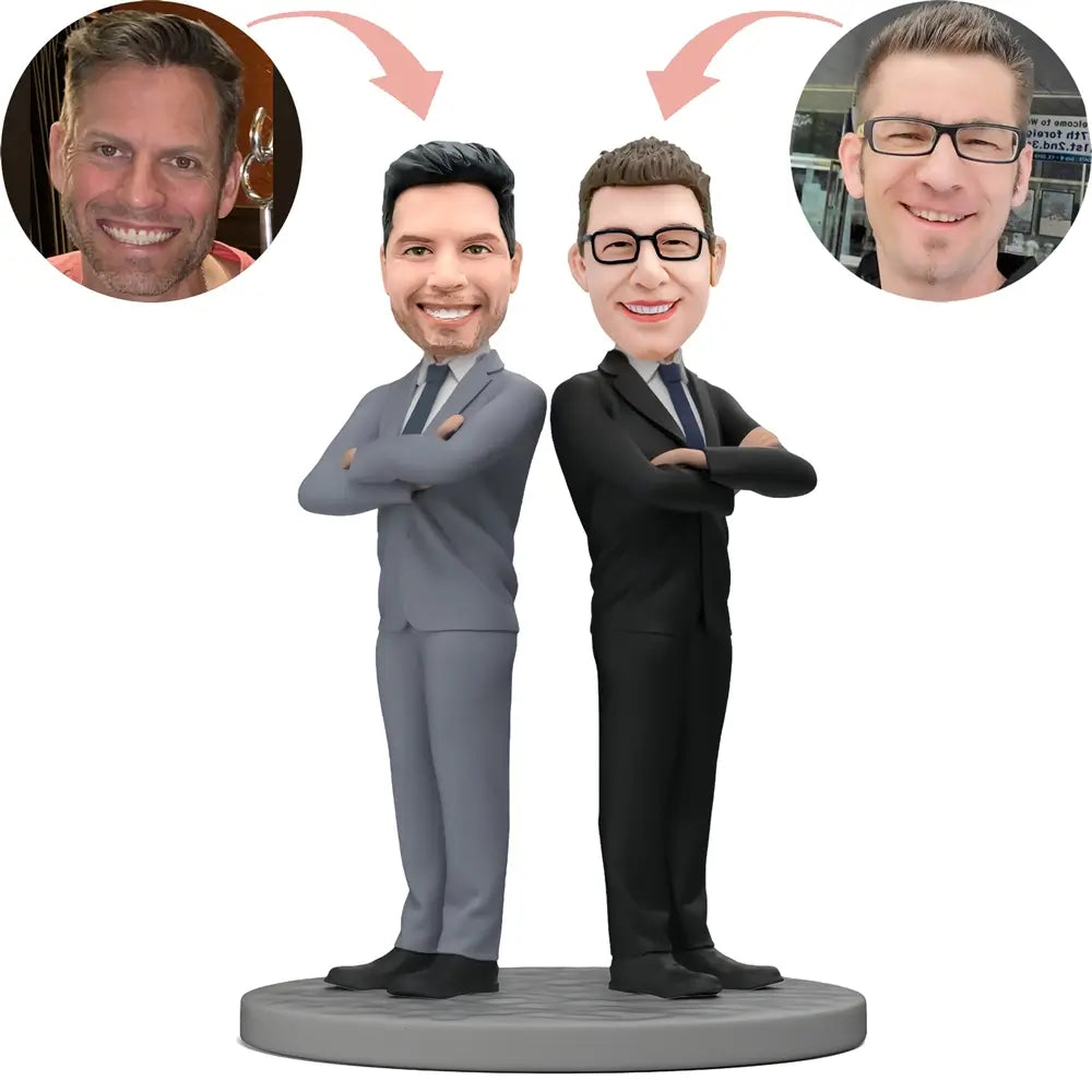 Custom Back-to-Back Business Partners Bobblehead