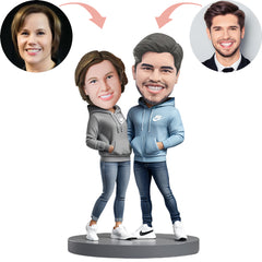 Valentine's Day Gift Custom Bobblehead Love Couple Hoodie Bobbleheads