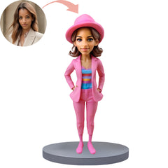 Custom Bobblehead Pink Top Hat Jacket And Pants