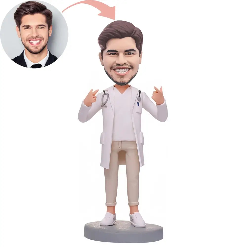 Custom Doctor With Stethoscope Bobblehead