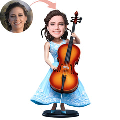 Custom Bobblehead   Musical instrument  Musician Photo  Customization Cello