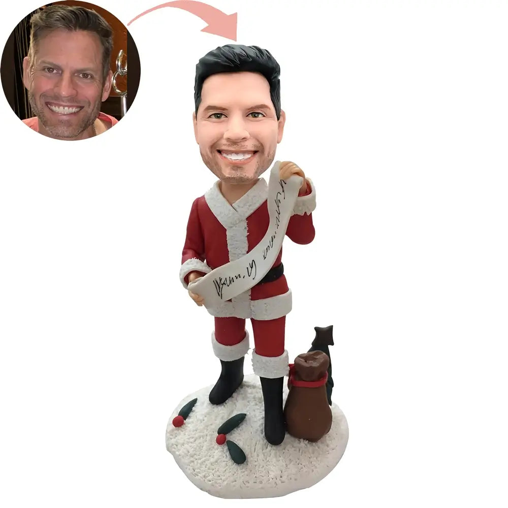 Christmas Gift Custom Santa In The Chimney Bobblehead