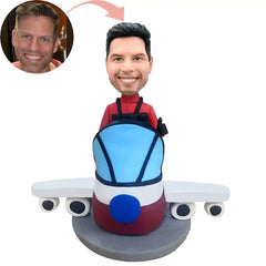 Custom Man Driving A Toy Airplane Bobblehead