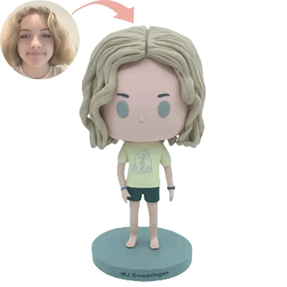 Custom Cute Little Girl Figures Bobblehead