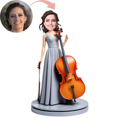 Custom Bobblehead   Musical instrument  Musician Photo  Customization Cello