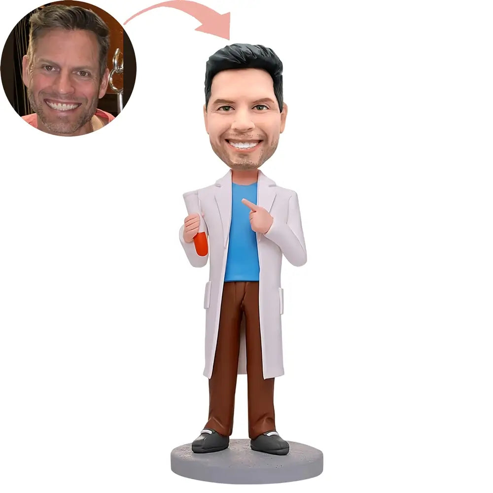 Custom Laboratory Scientist And His Medicament Bobblehead