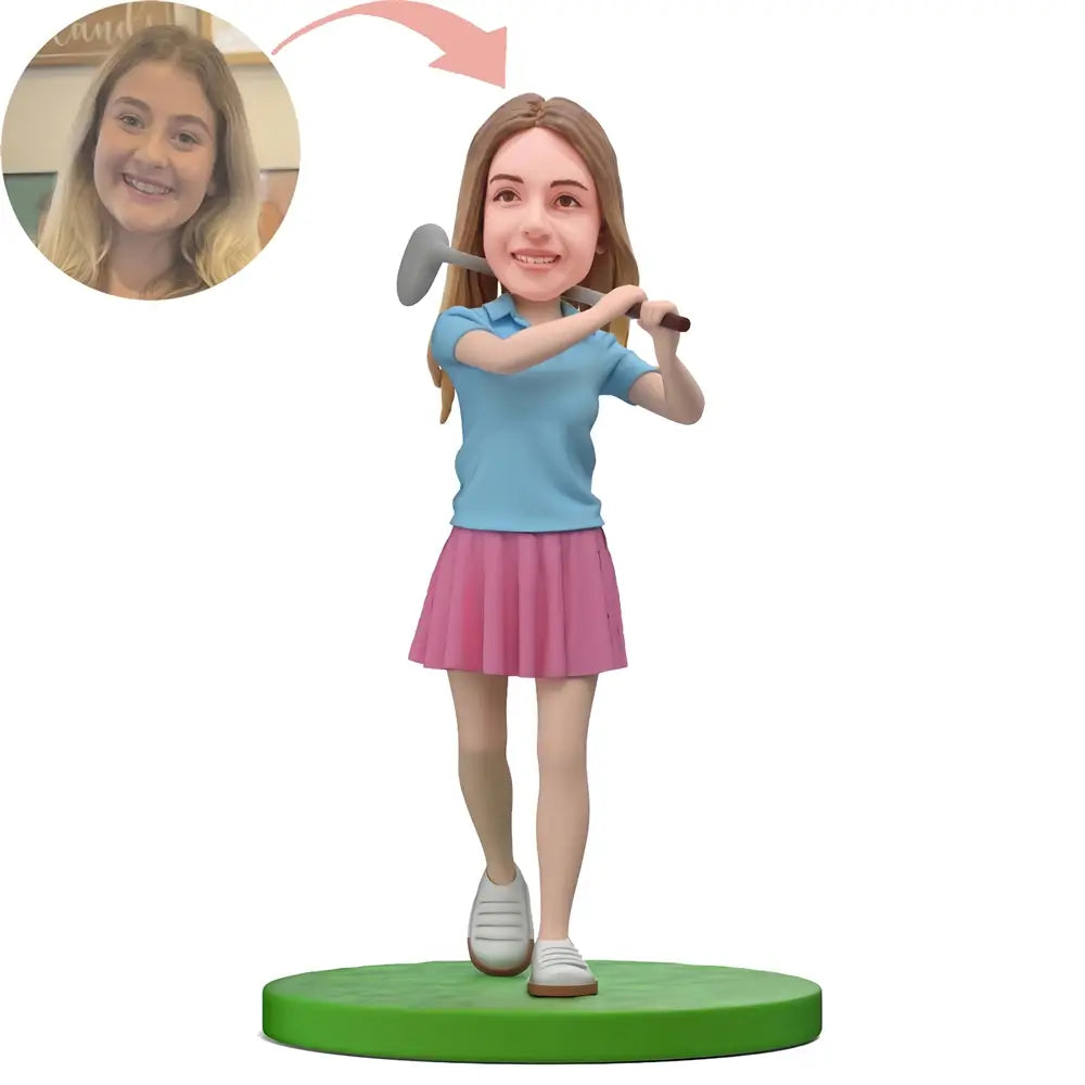 Custom Golfing Lady Bobblehead