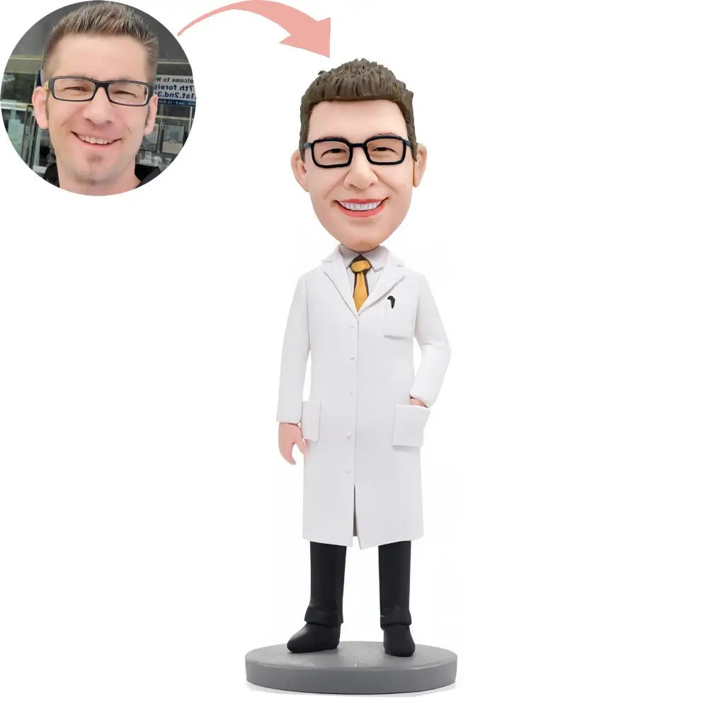 Custom Wise Man In Lab Coat Bobblehead