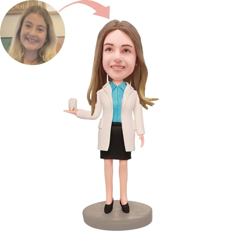 Custom Female Dentist With The Teeth Bobblehead