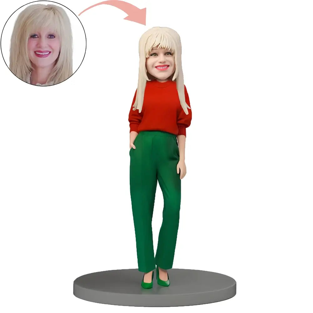 Christmas Gift Custom Xmas Fashion Lady Bobblehead