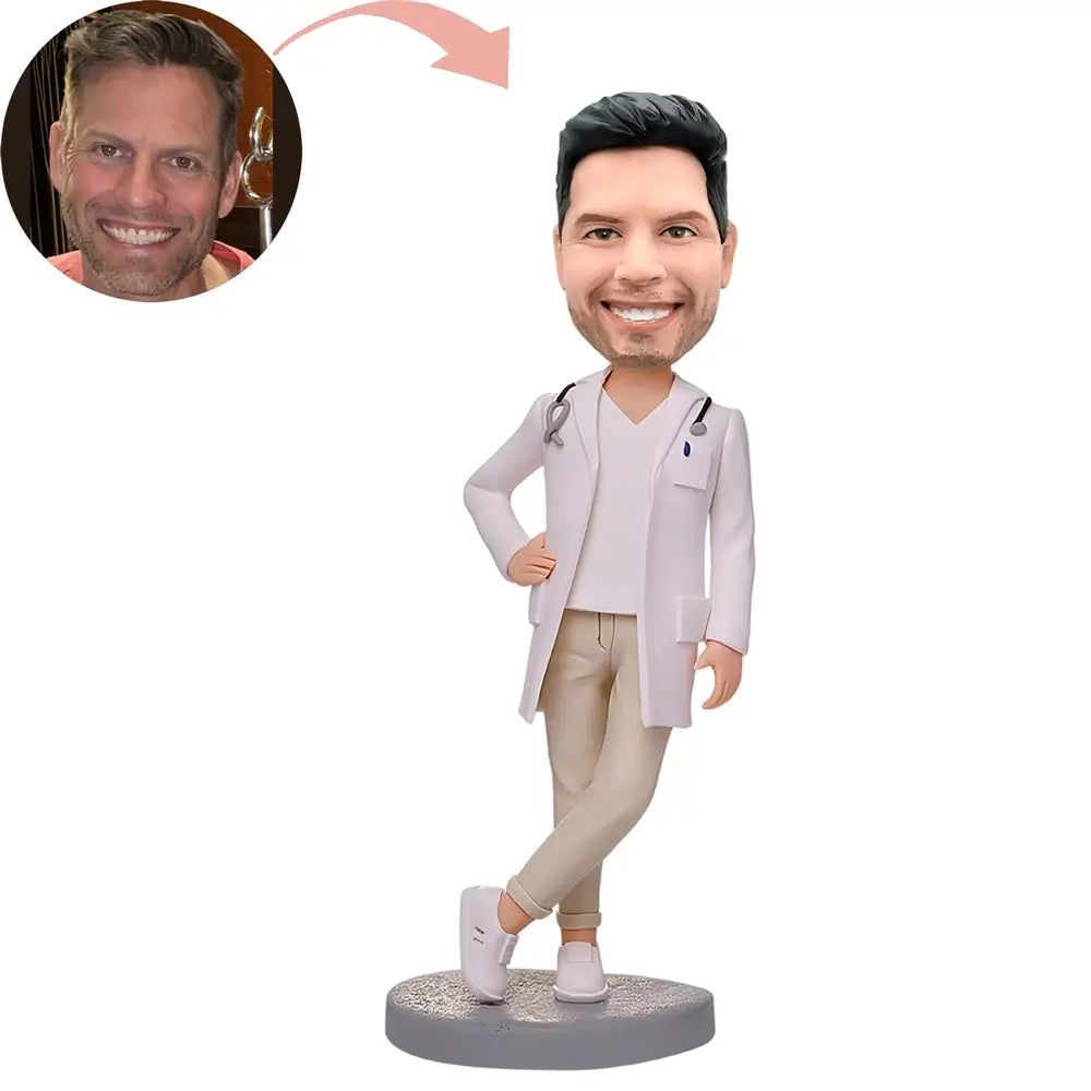 Custom Male Doctor With Cool Pose Bobblehead