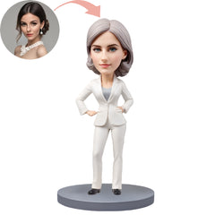 Custom Bobblehead White Suit Female Professor