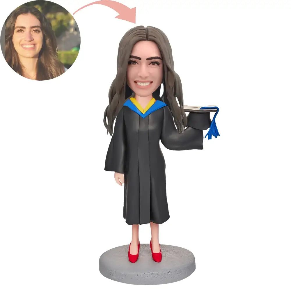 Custom Elegant Female Graduate Bobblehead