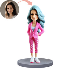 Custom Bobblehead Casual Wear Pink Clothes