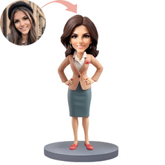 Custom Bobblehead Female teacher wearing professional attire