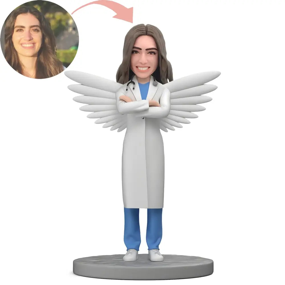 Custom Angel Female Doctor Bobblehead