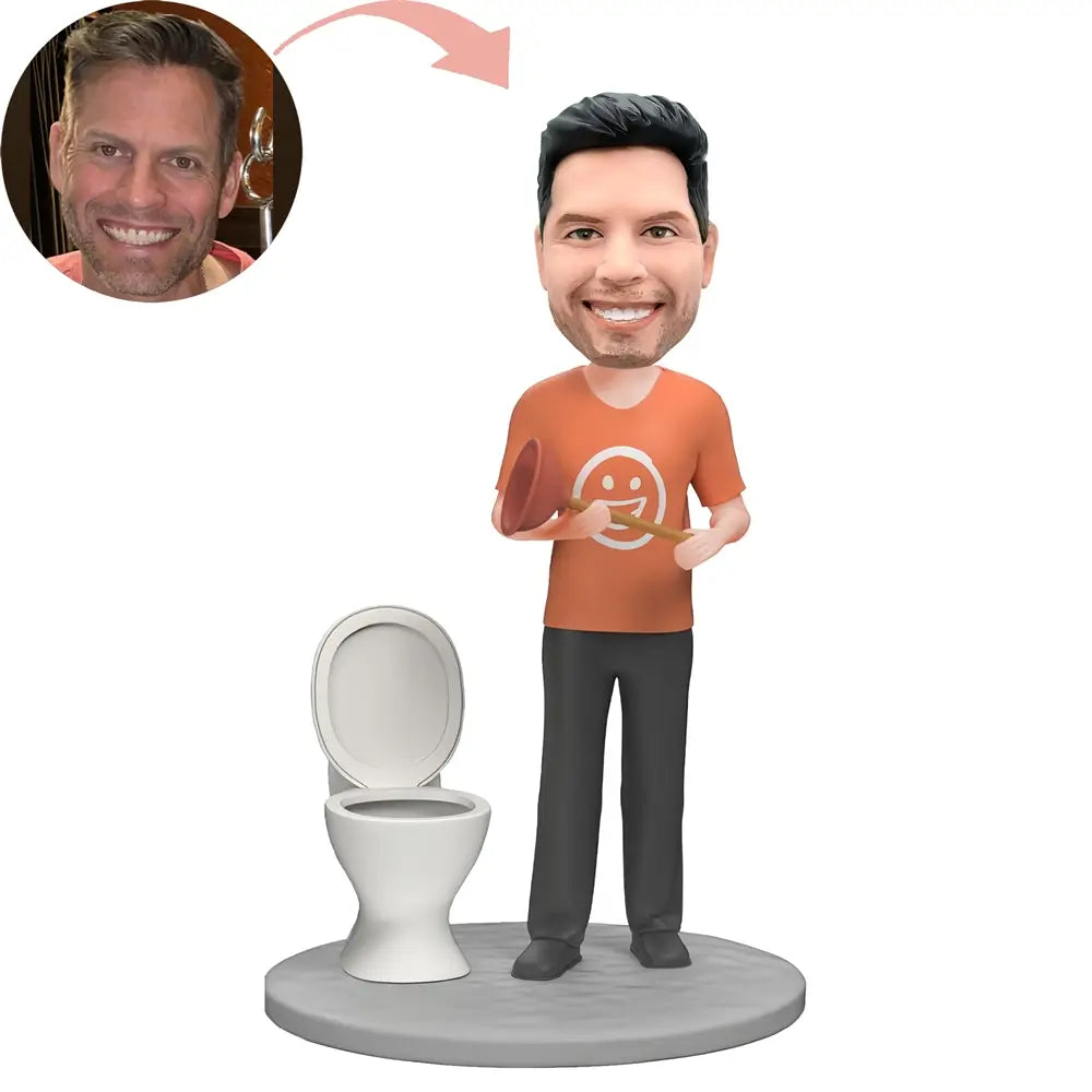 Custom Standing Next To The Toilet  Bobblehead