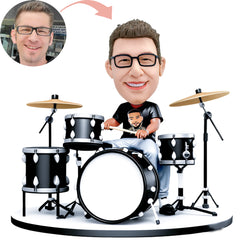 Custom Bobblehead   Musical instrument Drum kit Musician Photo  Drummer Customization