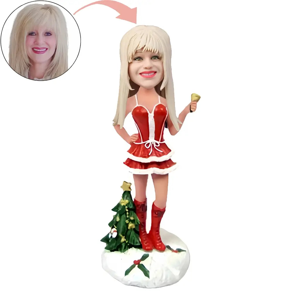 Christmas Gift Custom Sexy Lady Ringing Bell Bobblehead