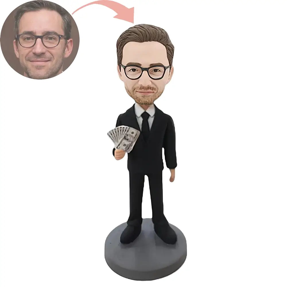 Custom The Business Elite Bobblehead With Money