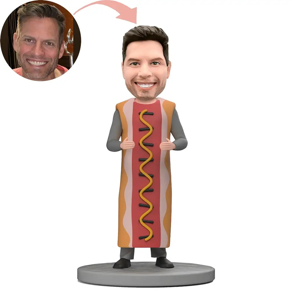 Custom In Hot Dog Suit Bobblehead