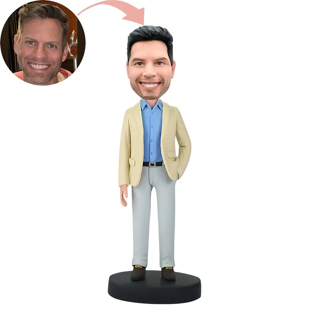 Custom Smiling Male Elite Bobblehead