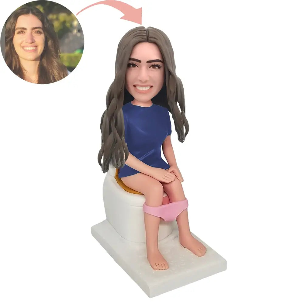 Custom Sitting-In-The-Toilet Female Bobblehead