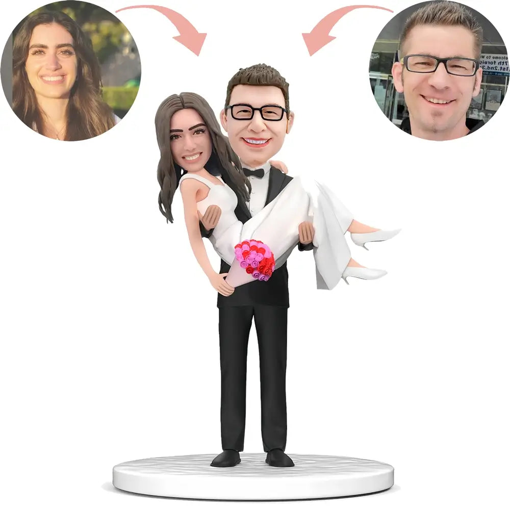 Custom Groom Princess Carries Bride Bobblehead