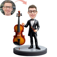 Custom Bobblehead   Musical instrument Cello Musician Photo  Customization