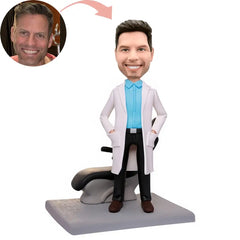 Custom Male Dentist Student And Chair Bobblehead