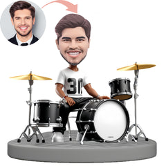 Custom Bobblehead   Musical instrument Drum kit Musician Photo  Drummer Customization