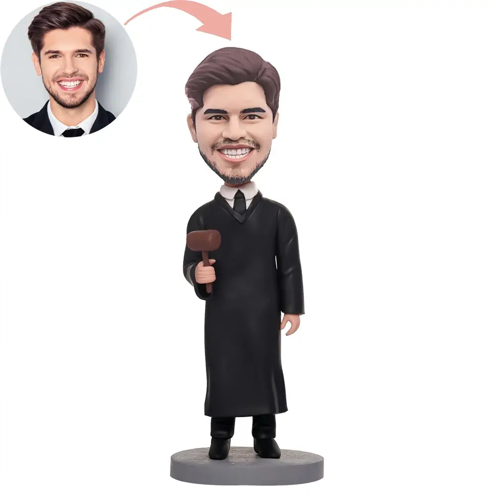 Custom Lawyer With Hammer In Hand Bobblehead