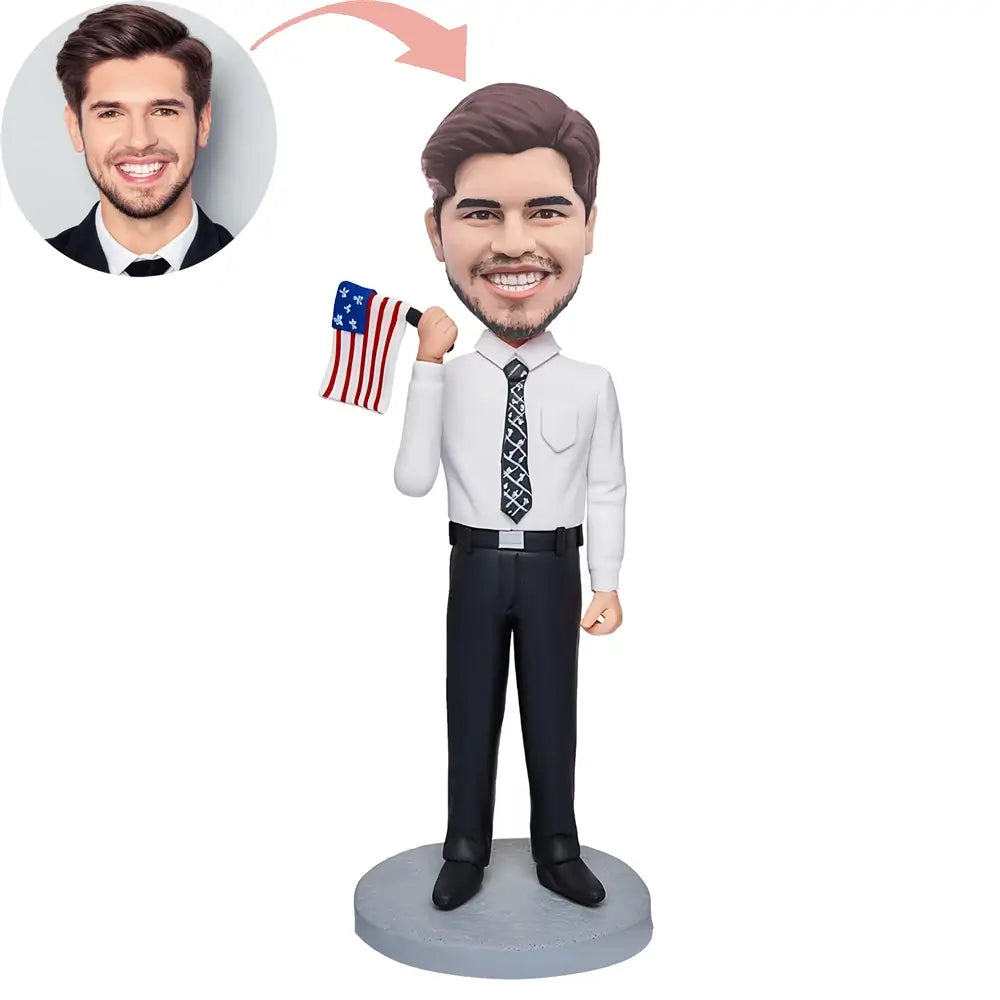 Custom Patriot I Love USA Bobblehead