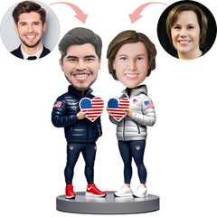 Valentine's Day Gift Custom Bobblehead  Patriotic Down Jacket Bobbleheads