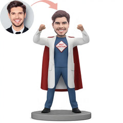 Custom Best Doctor with Red Cape Bobblehead