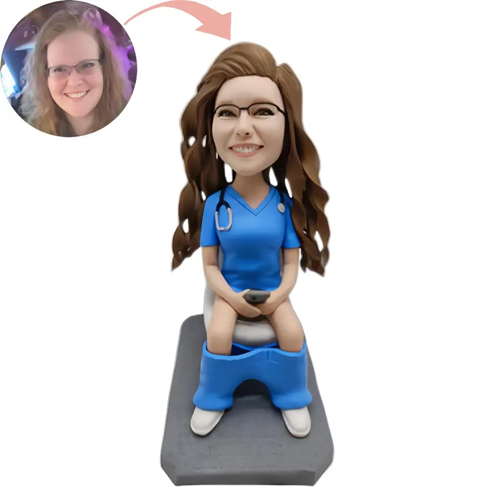 Custom Nurse Squatting Toilet Bobblehead