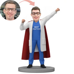 Custom Superman Doctor Wear Red Cloak Bobblehead