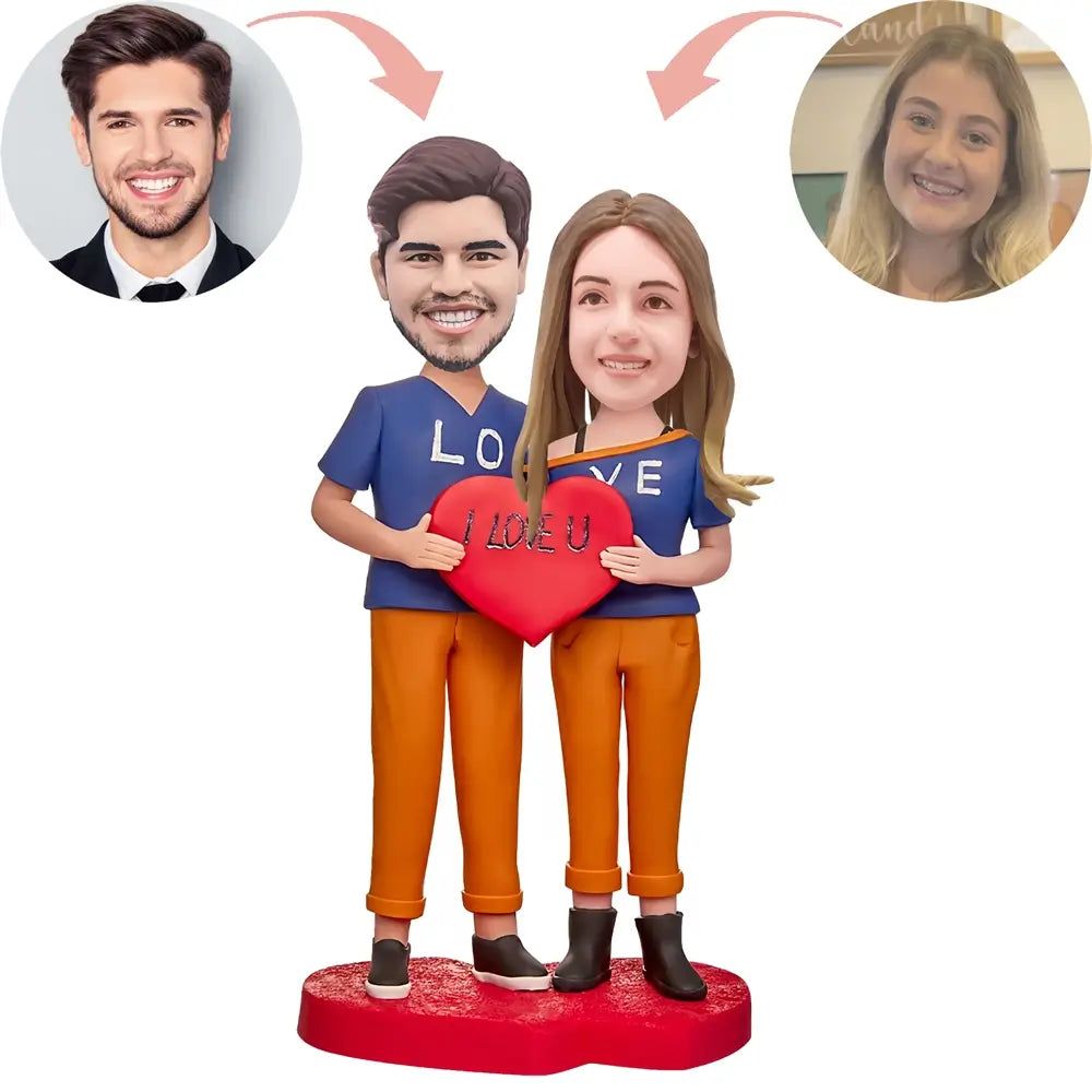 Custom Vibrant Couple Bobblehead