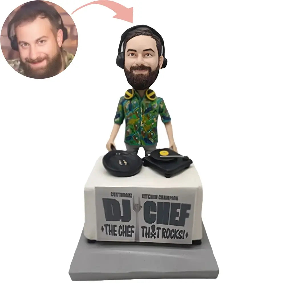 Custom DJ With Earbudsr Bobblehead