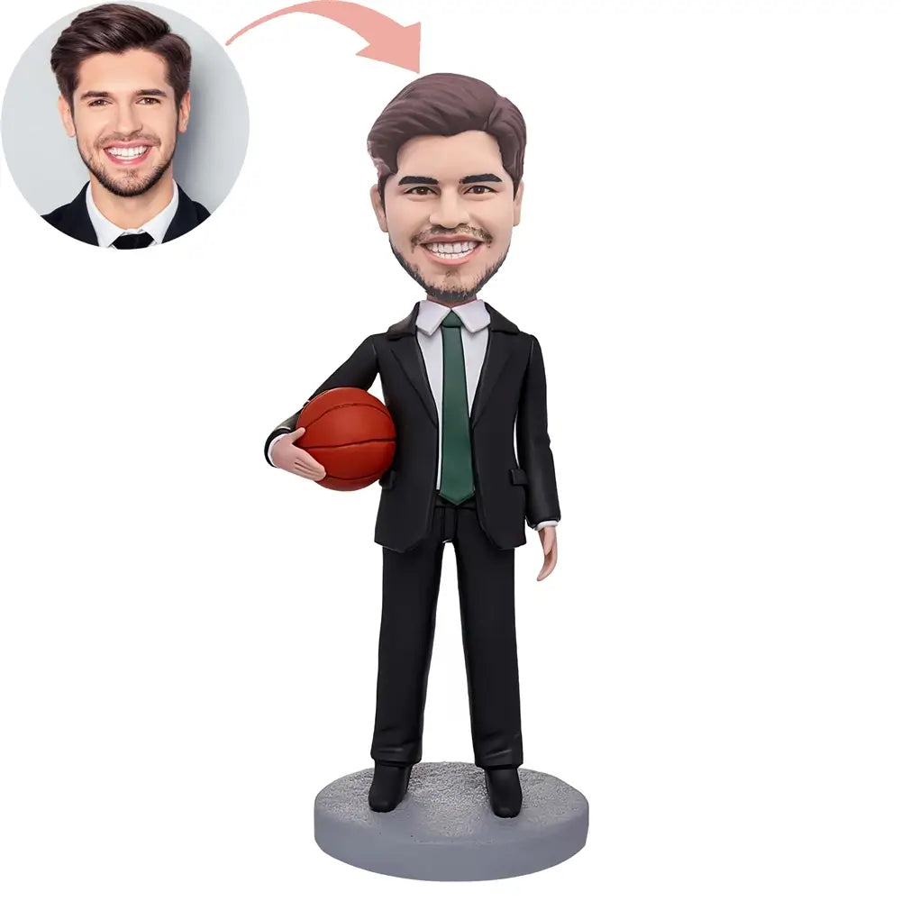 Custom Basketball Player In Suit Bobblehead