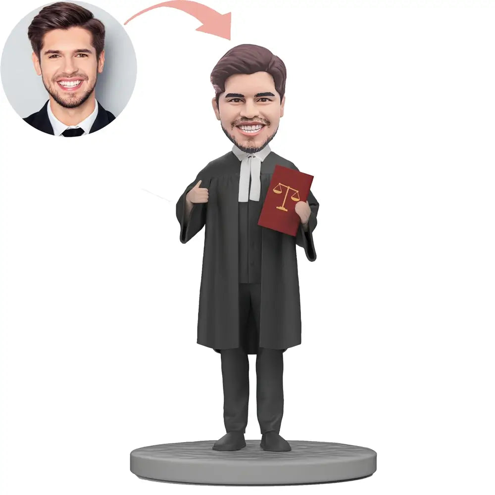 Custom Lawyer In A Robe Bobblehead