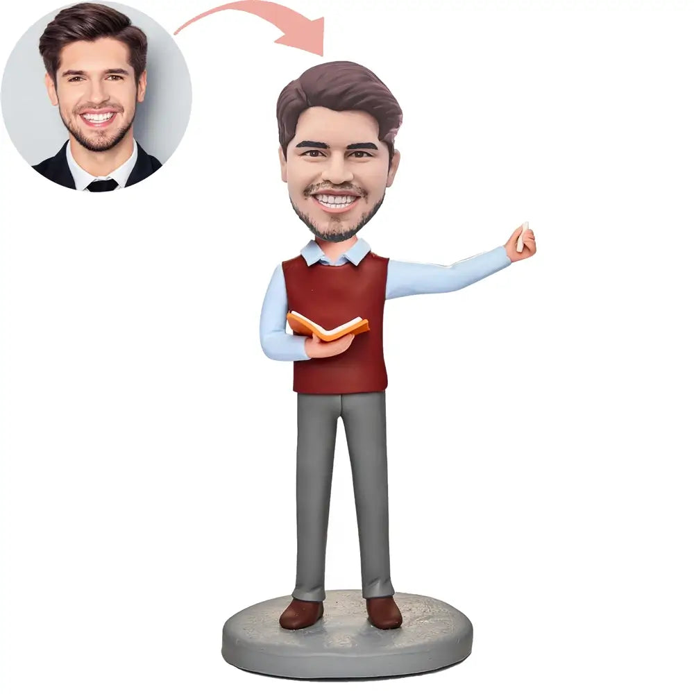 Custom Teacher In Red Bobblehead