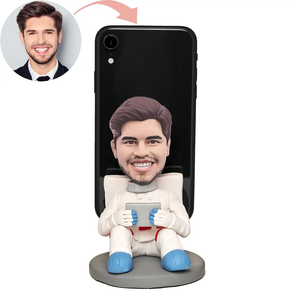 Custom Astronaut With Cell Phone Case On His Back Bobblehead